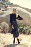 STRAIGHT WOOL SKIRT WITH BELT by profile-nyc