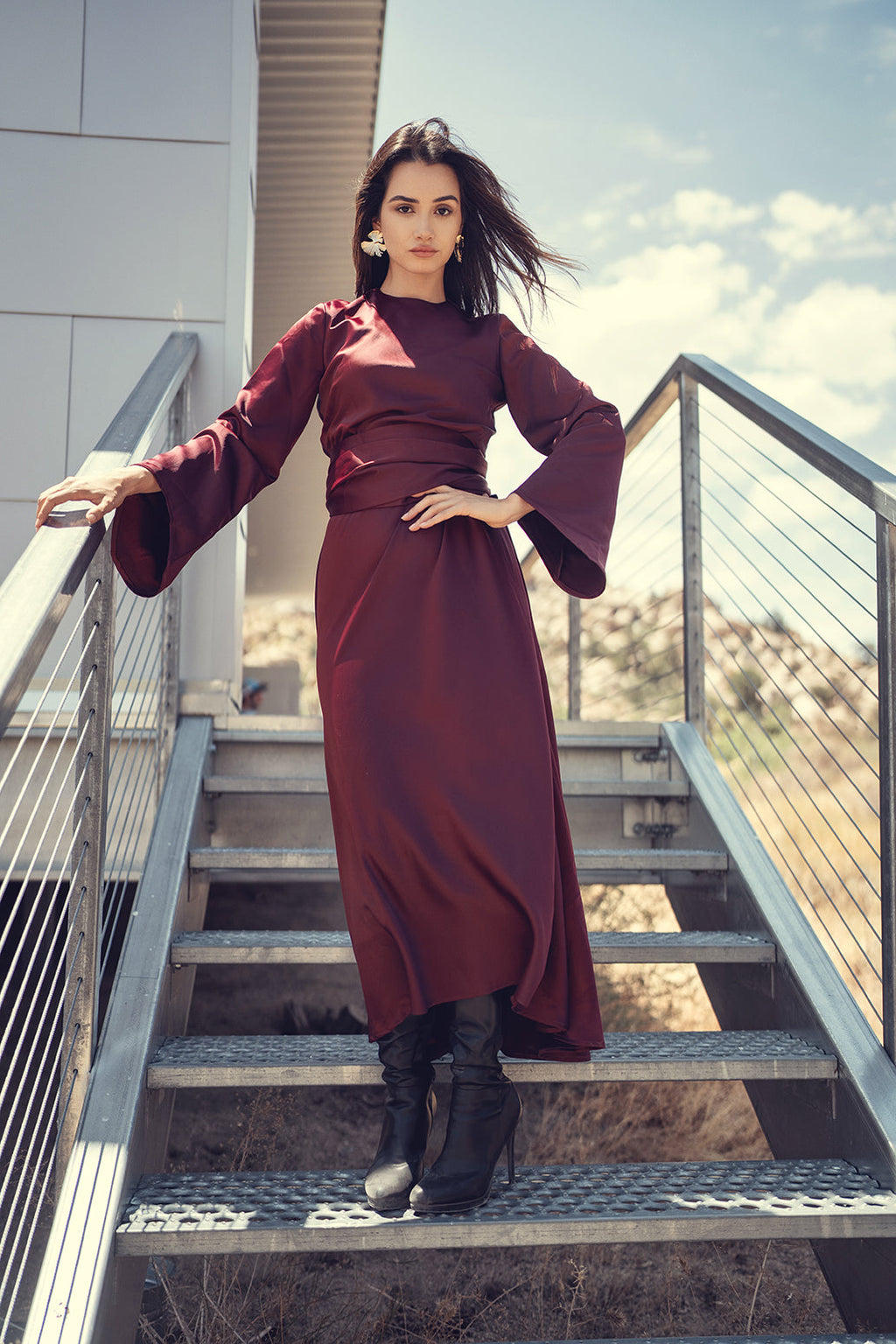 BELL SLEEVE DRESS by profile-nyc