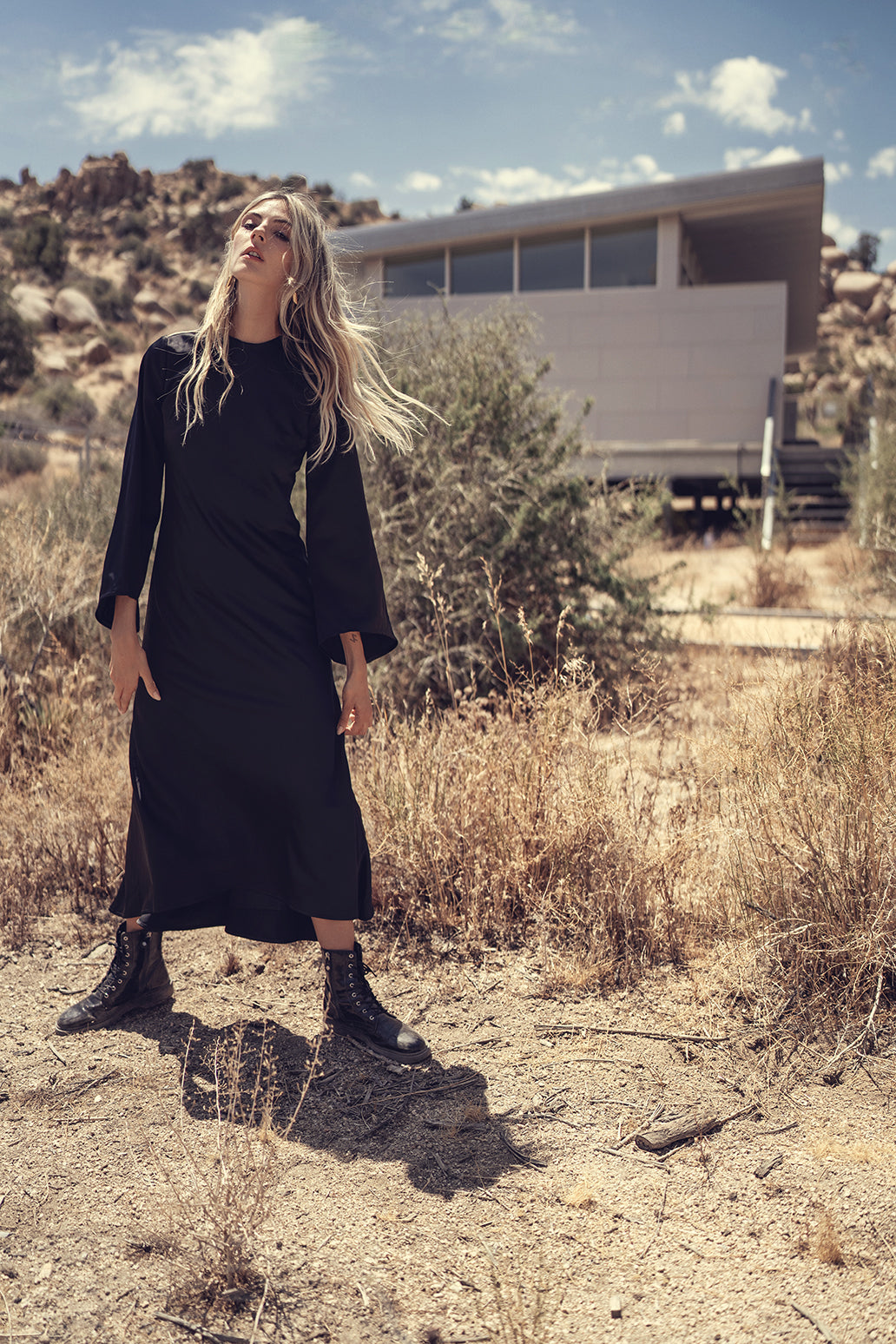 BELL SLEEVE DRESS by profile-nyc
