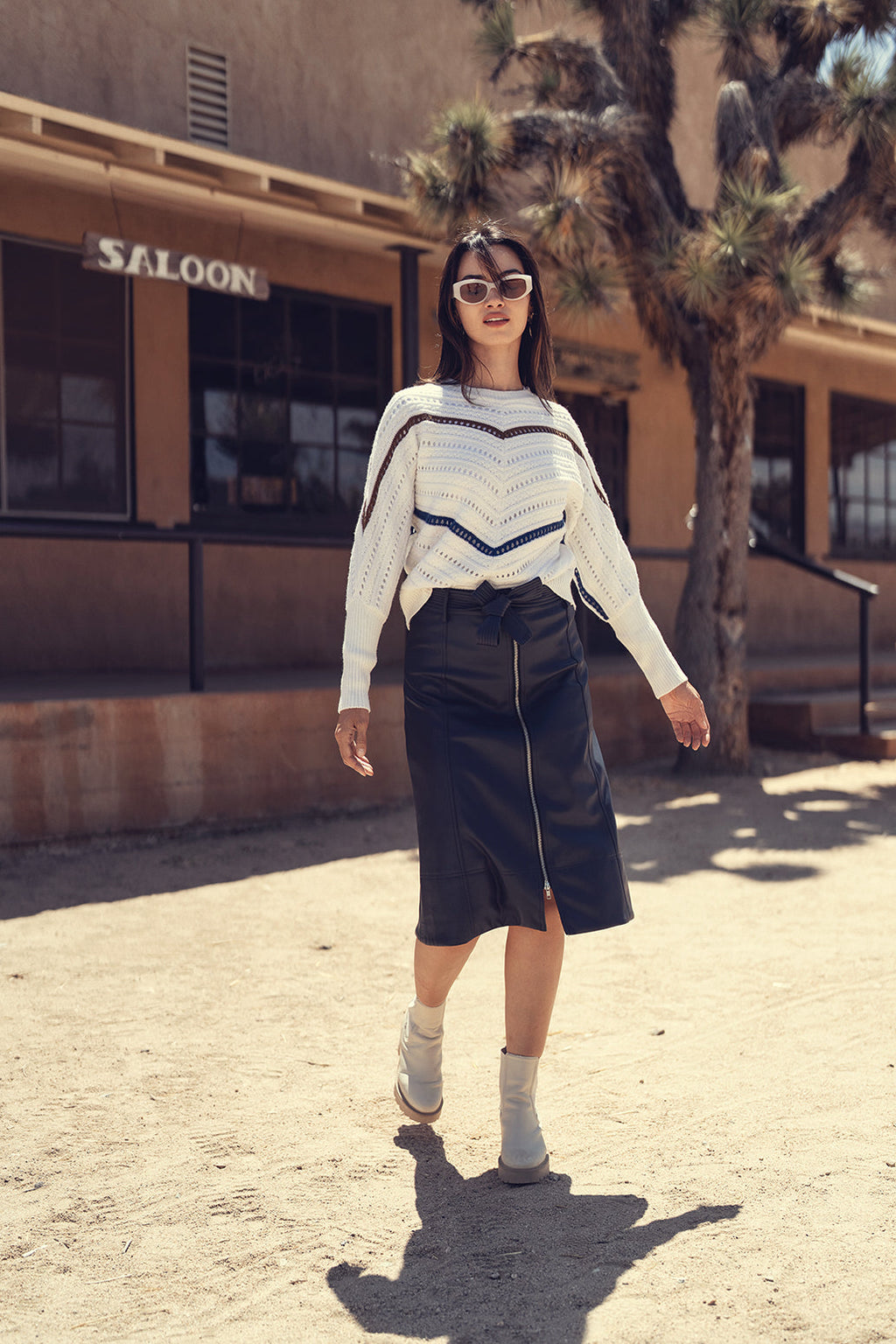 LEATHER ZIPPER SKIRT by profile-nyc