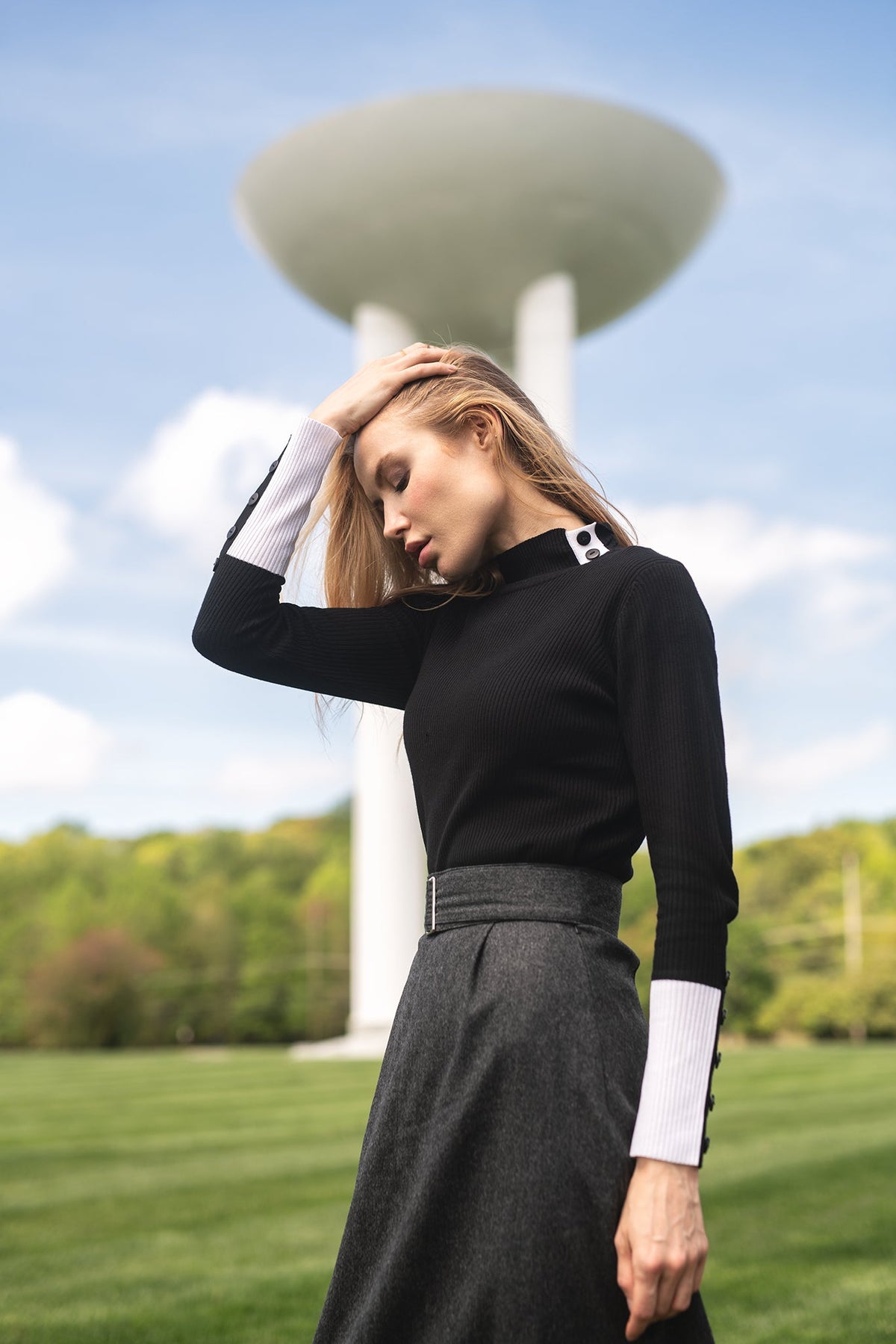 BELTED WOOL A SKIRT by profile-nyc