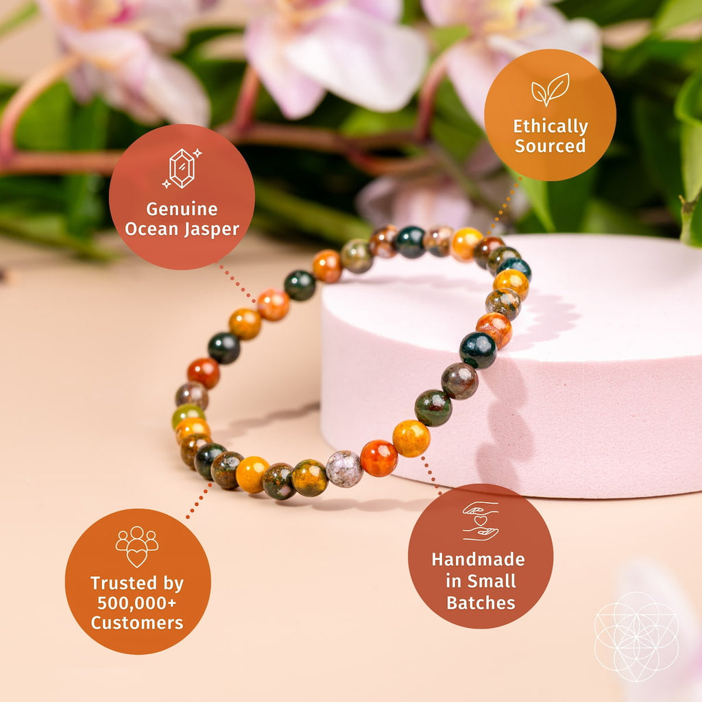 Quiet My Mind – Ocean Jasper Bracelet | 6mm by Conscious Items