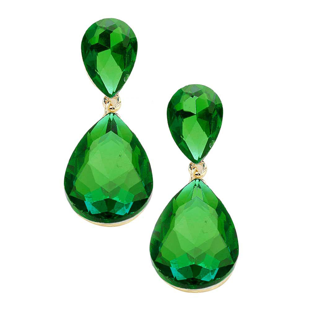 Women's Glass Crystal Teardrop Evening Dangle Earrings by Madeline Love