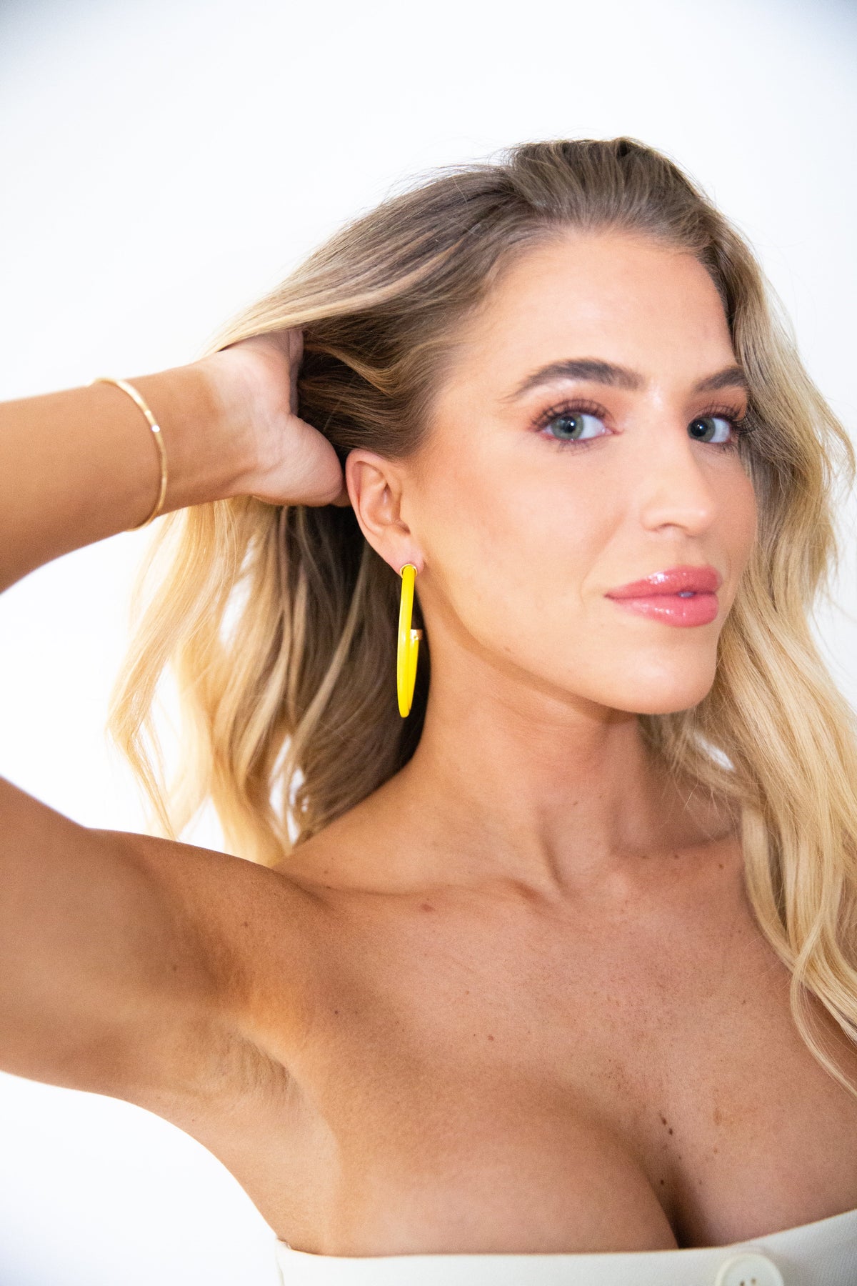 Yellow Hoop Earrings by hoohoops