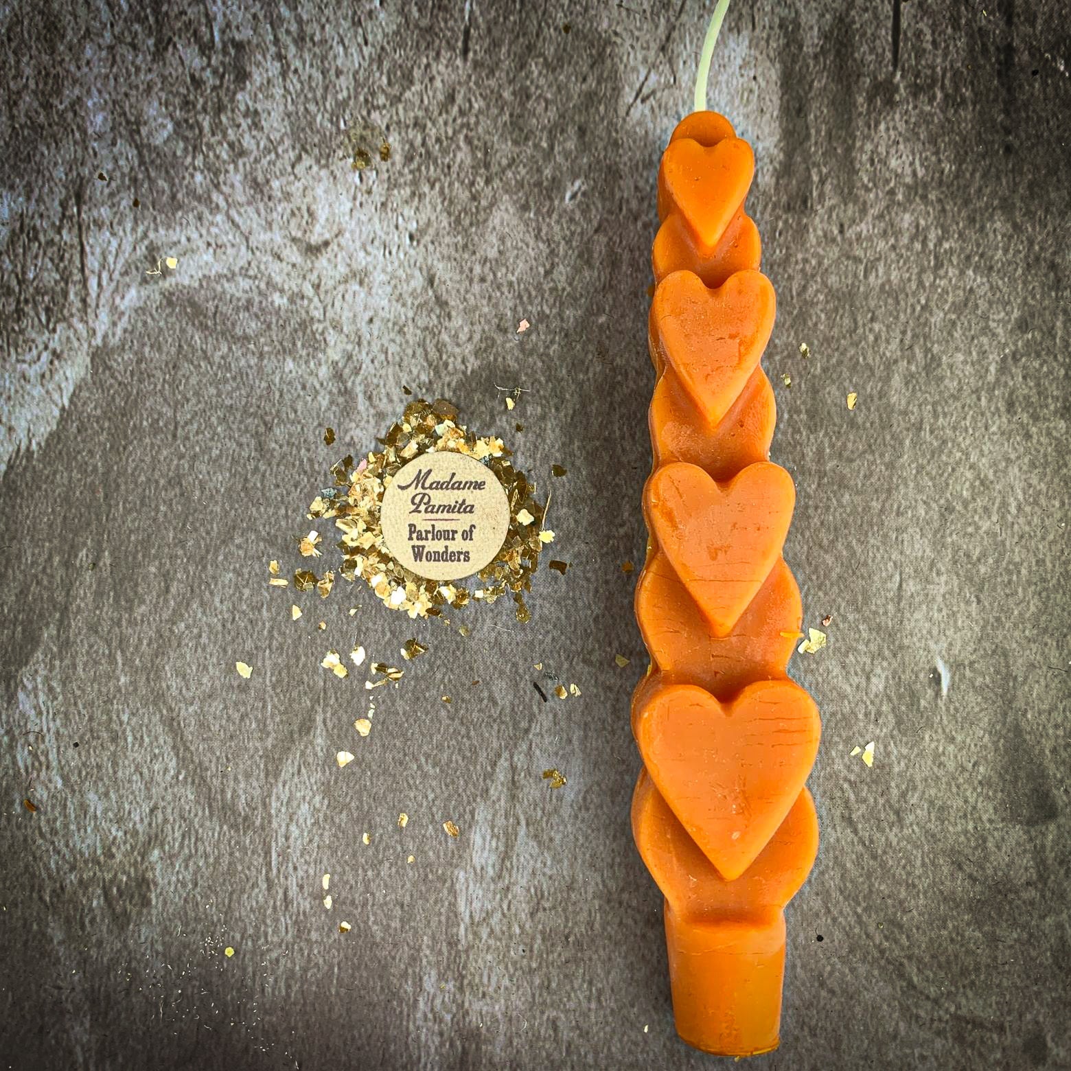 Beeswax Love Spell Heart Taper Candle - Romance & Attraction Magic by Parlour of Wonders