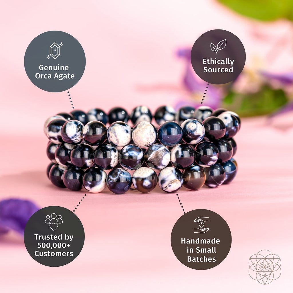 Exotic Orca Agate Bracelet of Deep Healing by Conscious Items