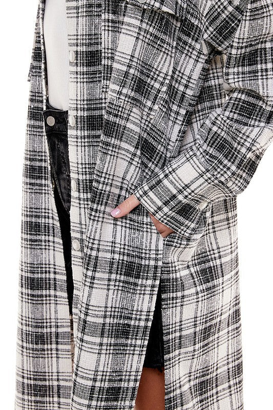 Oversized Long Plaid Shacket by Fitkitty Culture Athleisure Wear, Yoga Wear & Women's Clothing