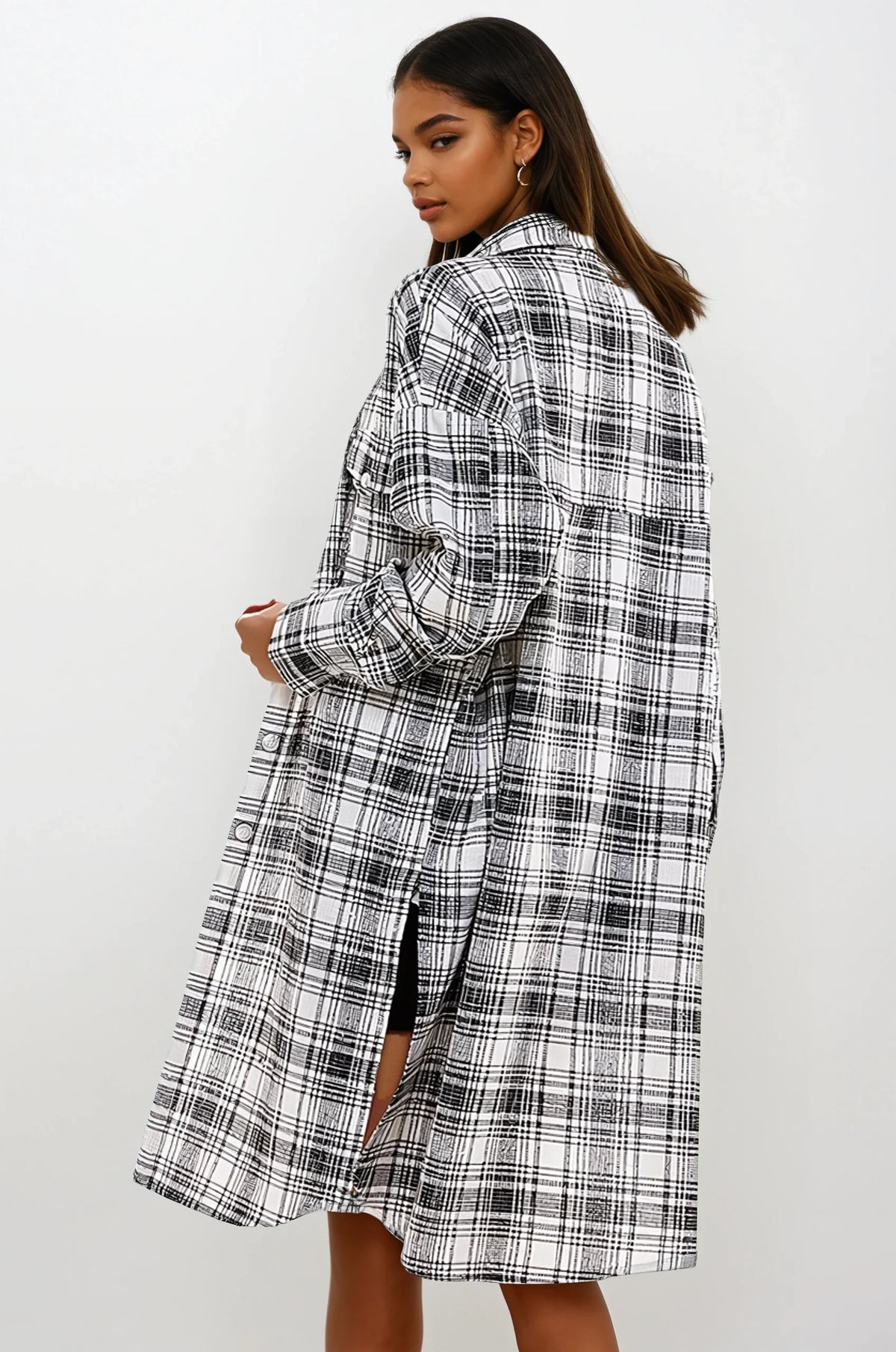 Oversized Long Plaid Shacket by Fitkitty Culture Athleisure Wear, Yoga Wear & Women's Clothing
