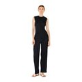 Pleated classic straight long pants - P01BS_Black by MARINA WEST SWIM