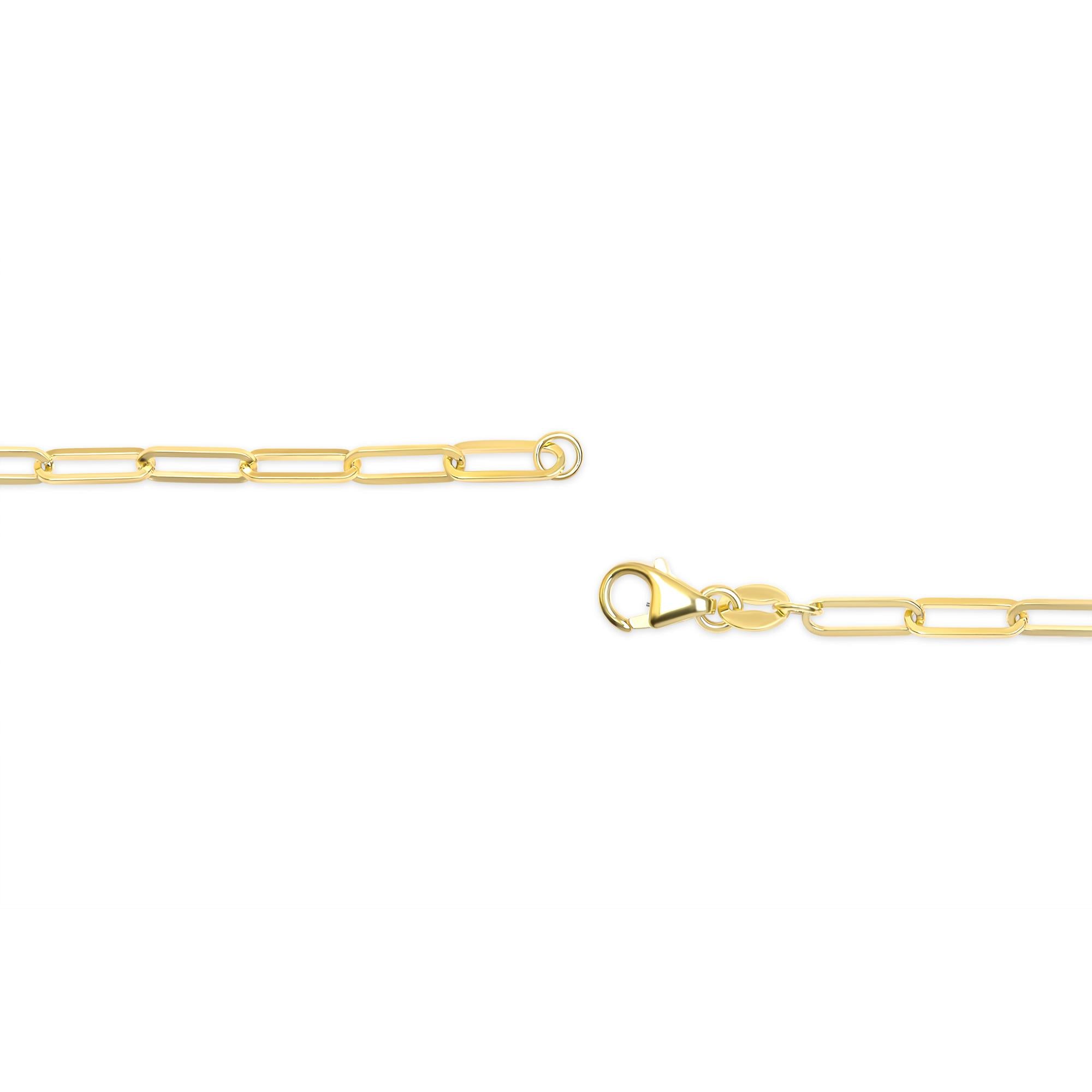 Unisex Solid 14K Gold 2.5mm Paperclip Chain Necklace by Infinite Jewels
