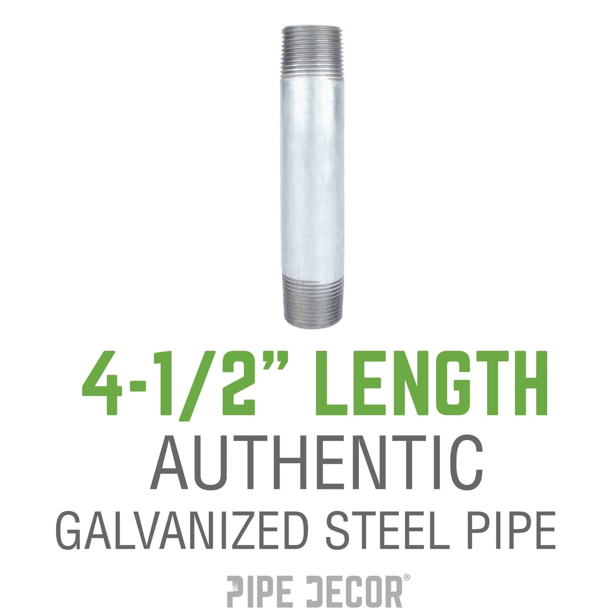 1 1/2 in. x 4 1/2 in. Galvanized Pipe by PIPE DECOR