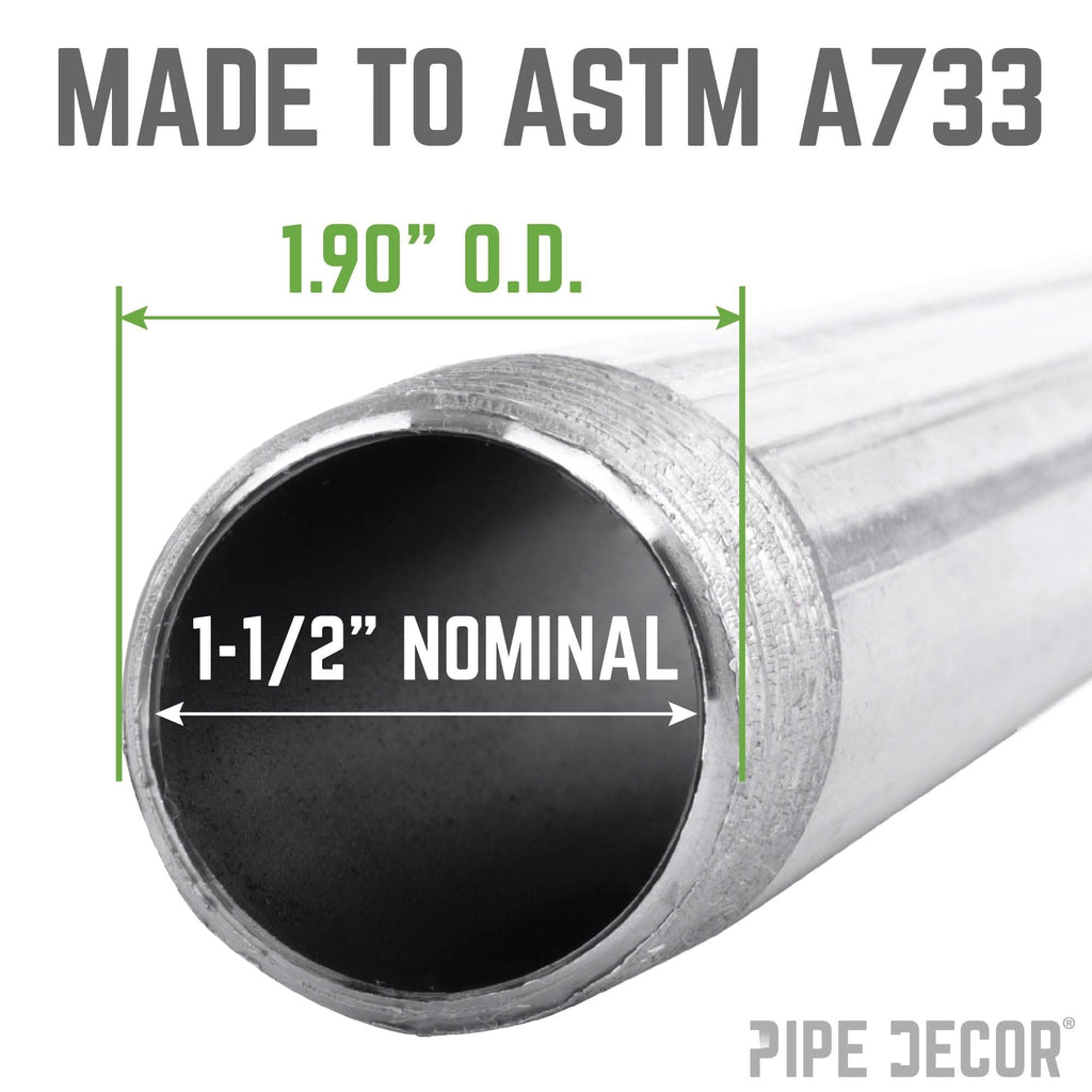 1 1/2 in. x Close Galvanized Steel Nipple by PIPE DECOR