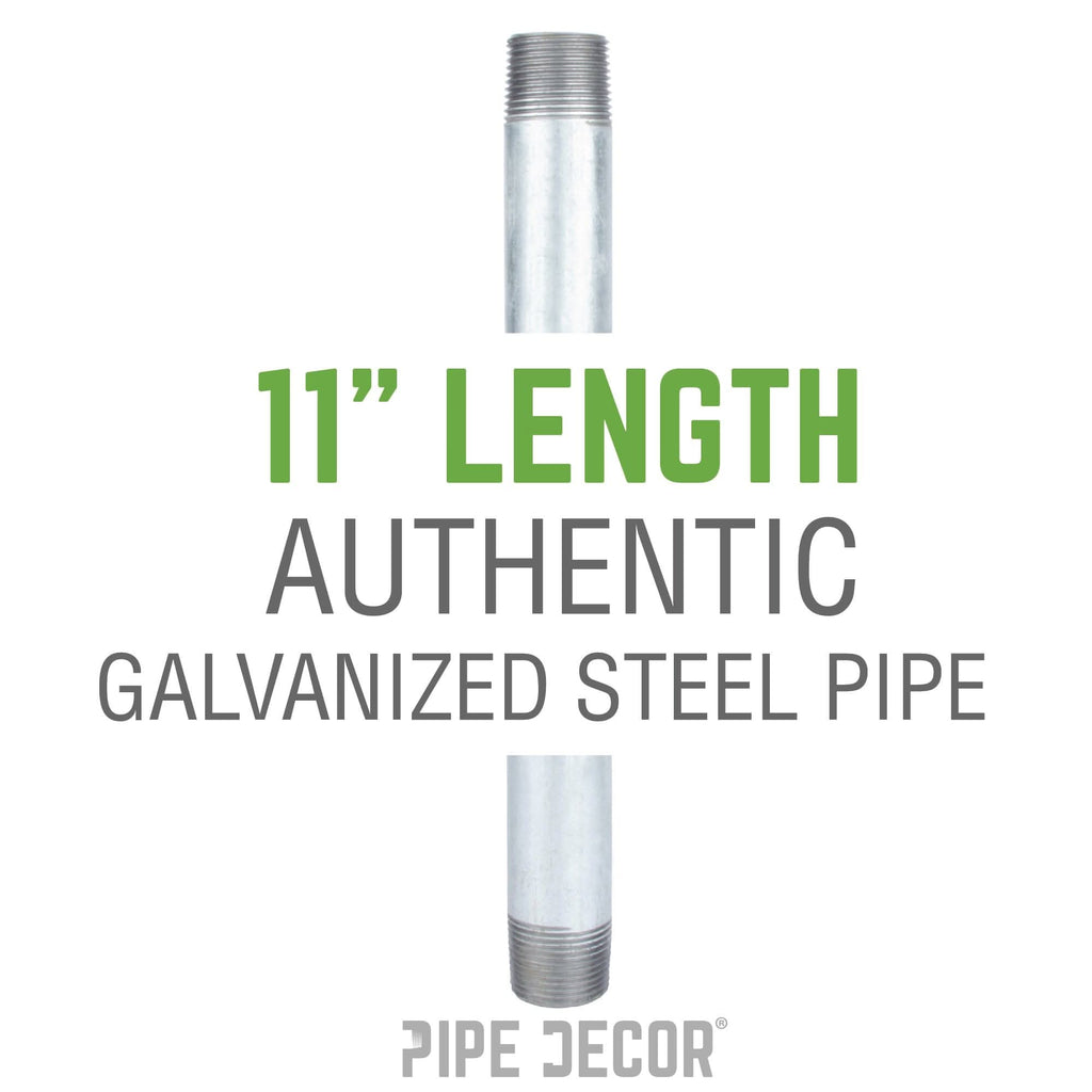 1 1/4 in. x 11 in. Galvanized Pipe by PIPE DECOR