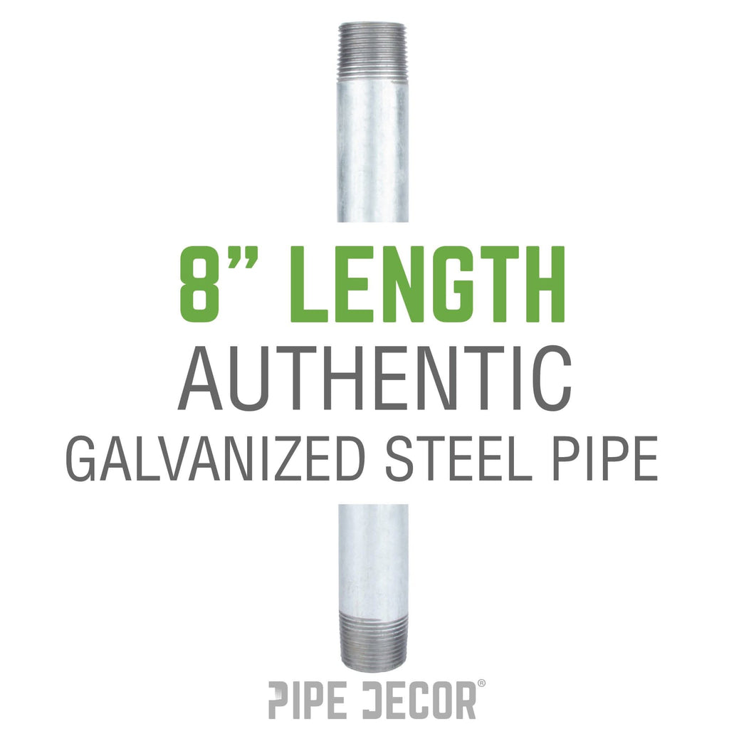 1 1/4 in. x 8 in. Galvanized Pipe by PIPE DECOR