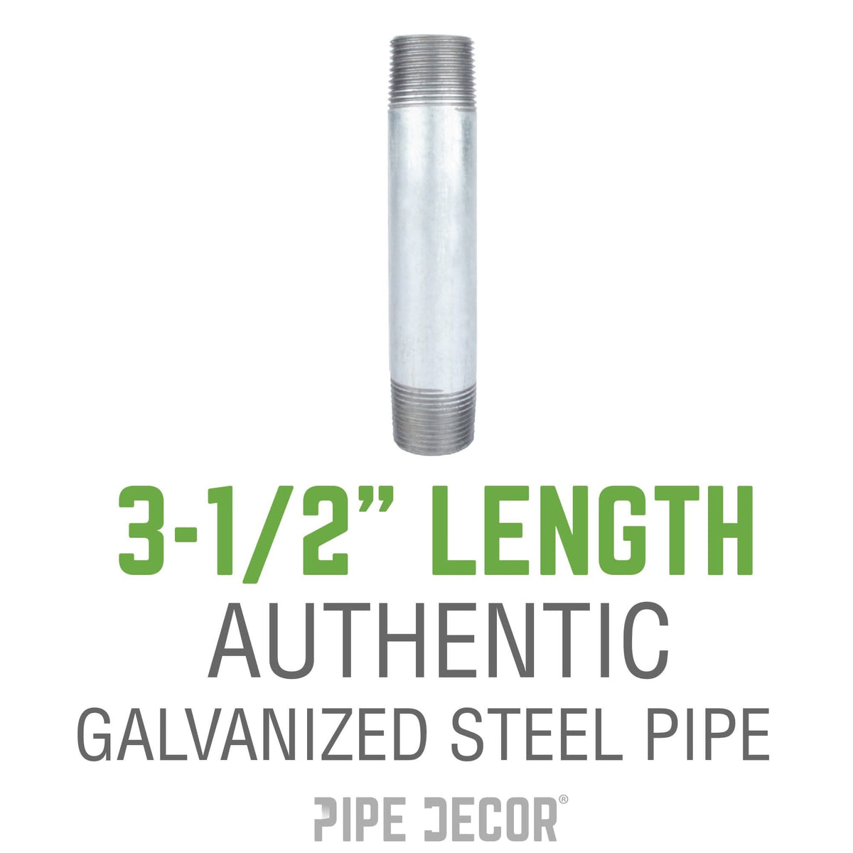 1/4 in. x 3 1/2 in. Galvanized Pipe by PIPE DECOR