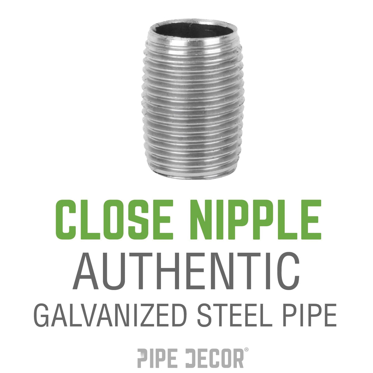 1/4 in. x Close Galvanized Steel Nipple by PIPE DECOR