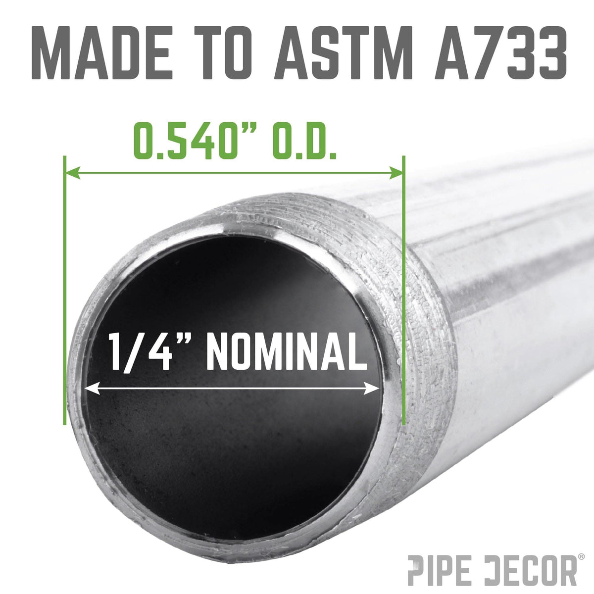1/4 in. x Close Galvanized Steel Nipple by PIPE DECOR