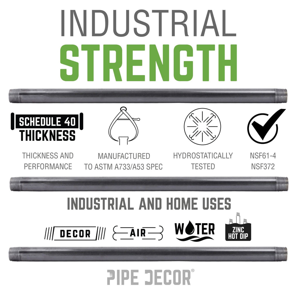1/4 in. x Close Galvanized Steel Nipple by PIPE DECOR