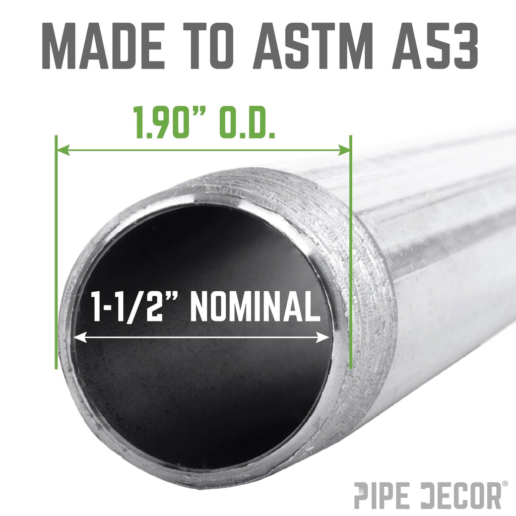 1 1/2 in. x 36 in. Galvanized Pipe by PIPE DECOR
