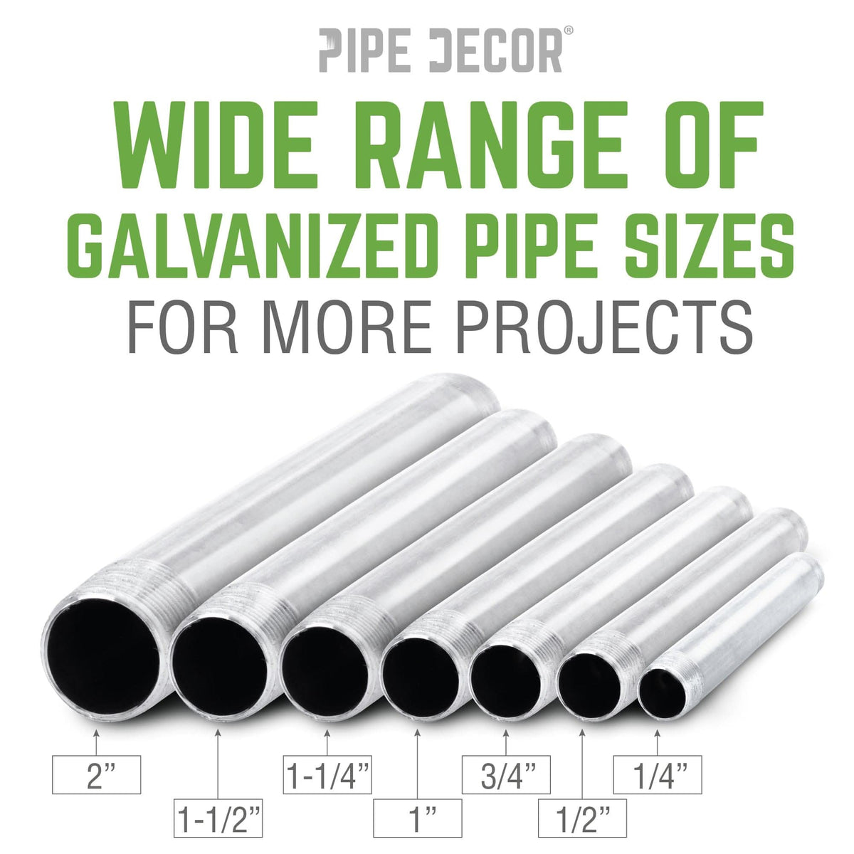 2 in. x 24 in. Galvanized Pipe by PIPE DECOR