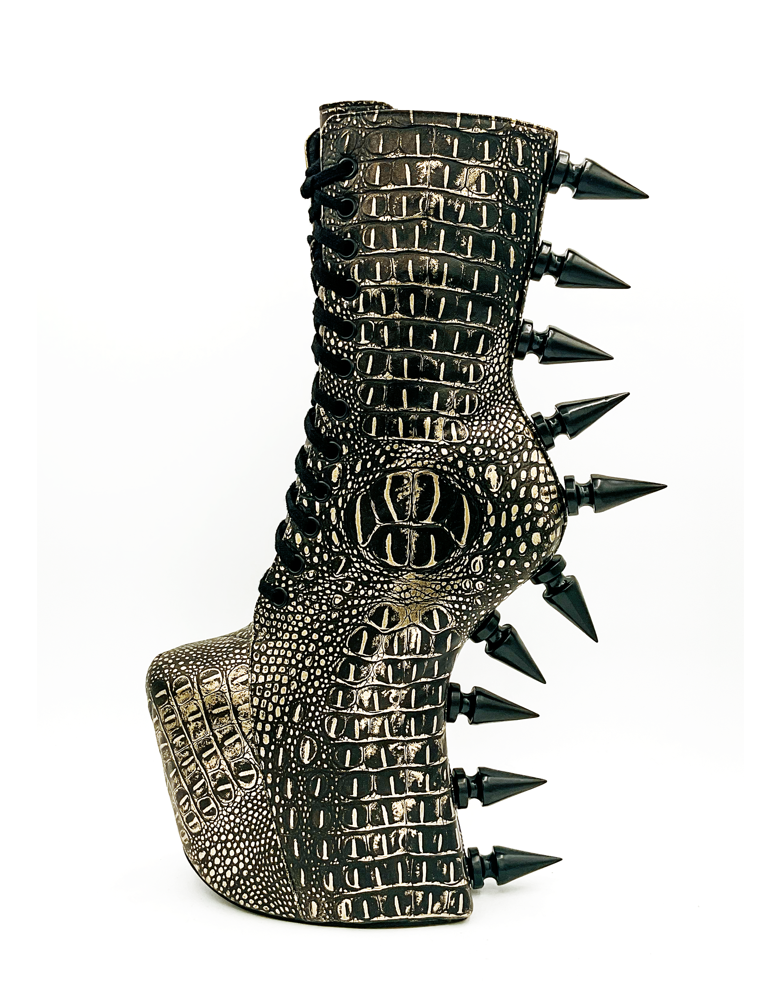 Prehistoric Gold Platform Boot by Charla Tedrick