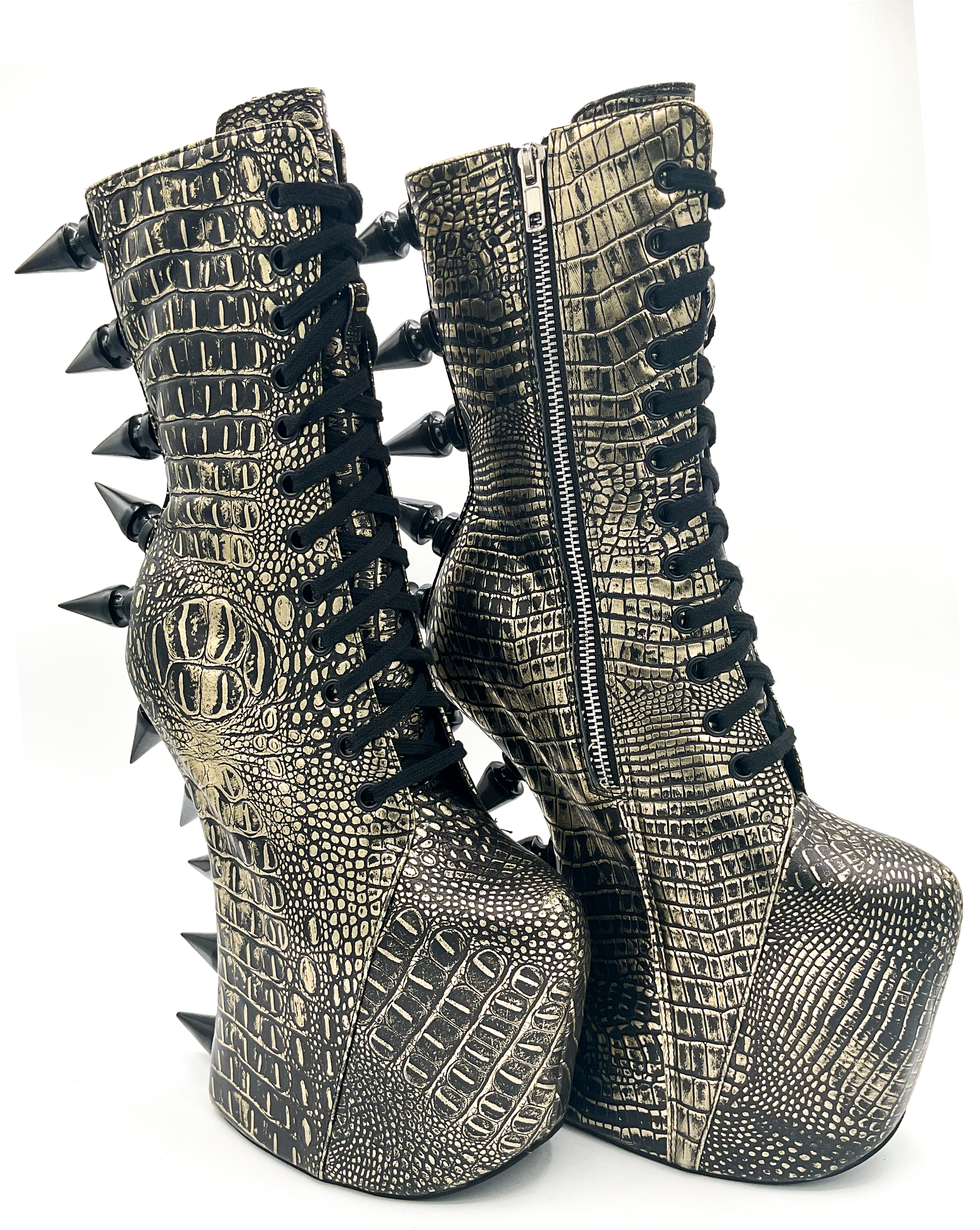Prehistoric Gold Platform Boot by Charla Tedrick