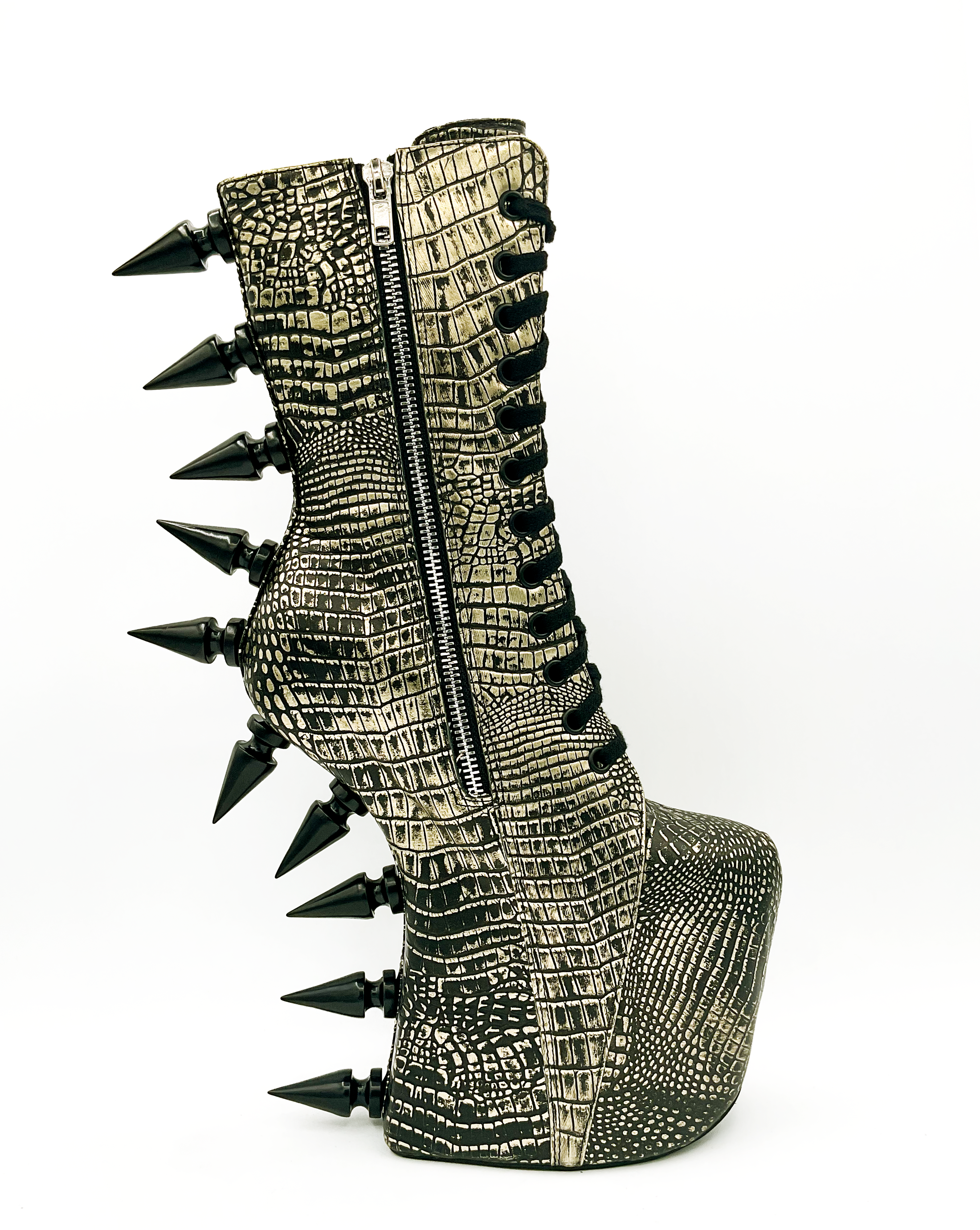 Prehistoric Gold Platform Boot by Charla Tedrick