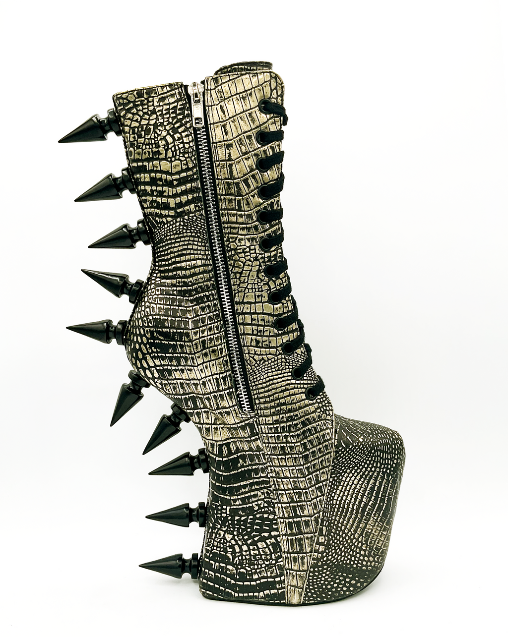 Prehistoric Gold Platform Boot by Charla Tedrick