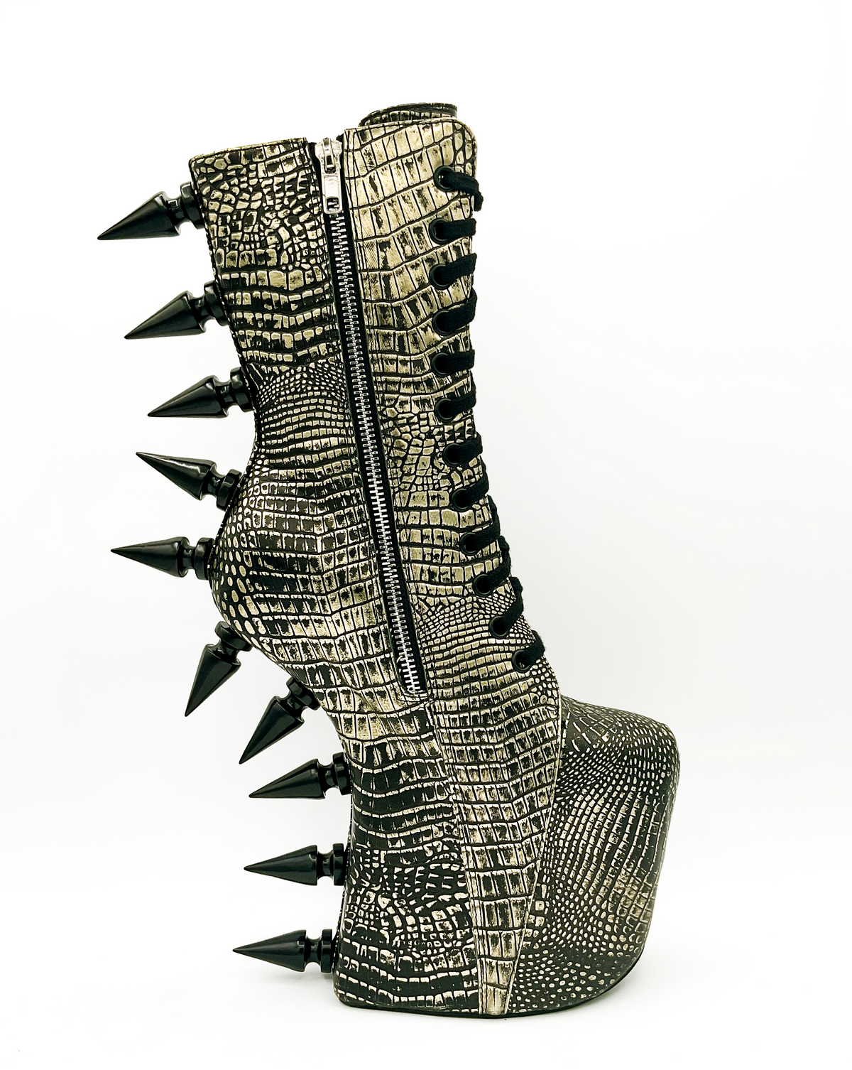 Prehistoric Gold Platform Boot by Charla Tedrick