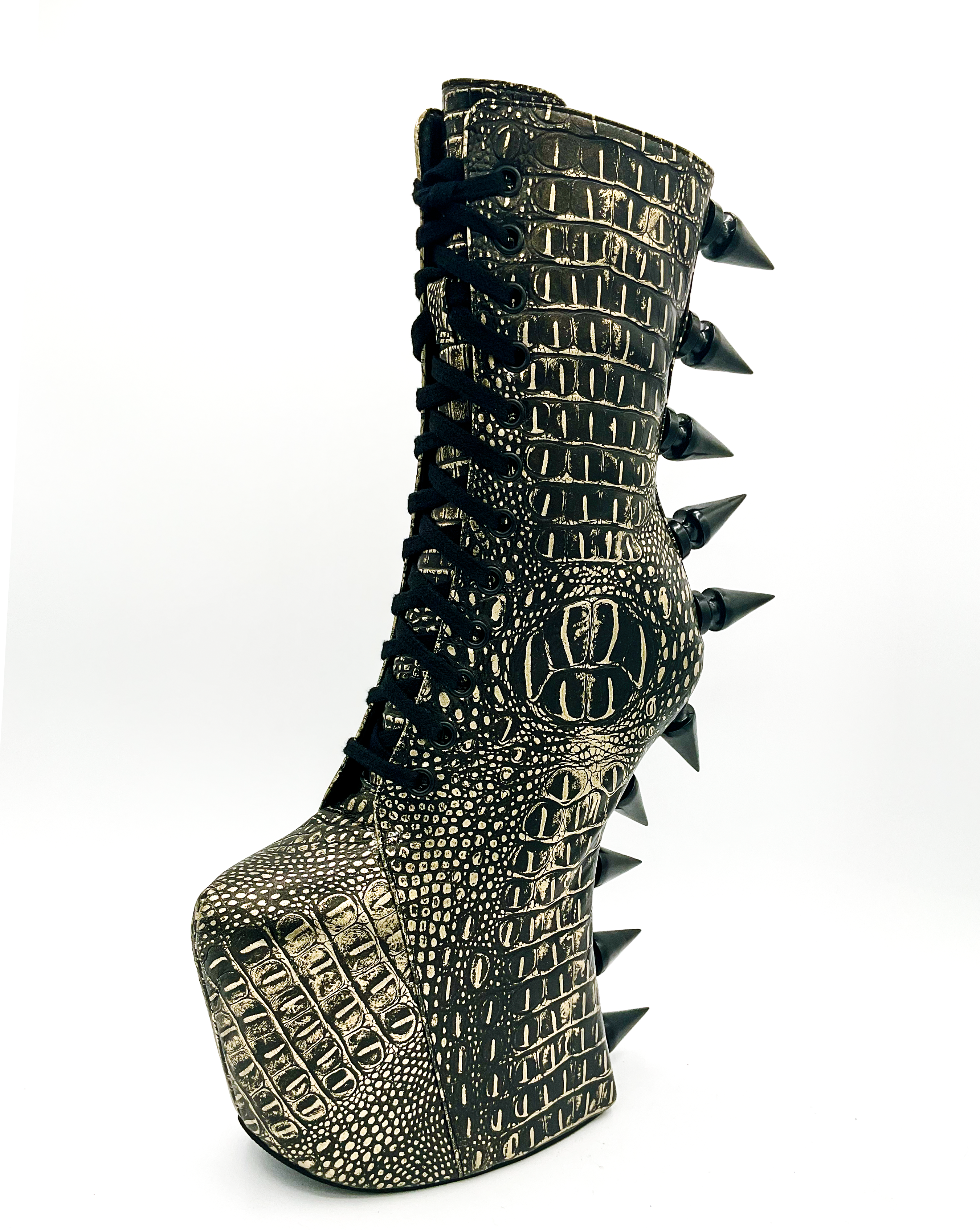 Prehistoric Gold Platform Boot by Charla Tedrick