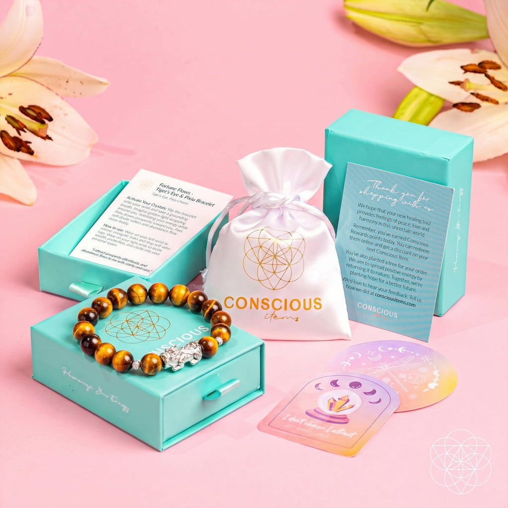 Fortune Flows - Tiger’s Eye & Pixiu Bracelet by Conscious Items