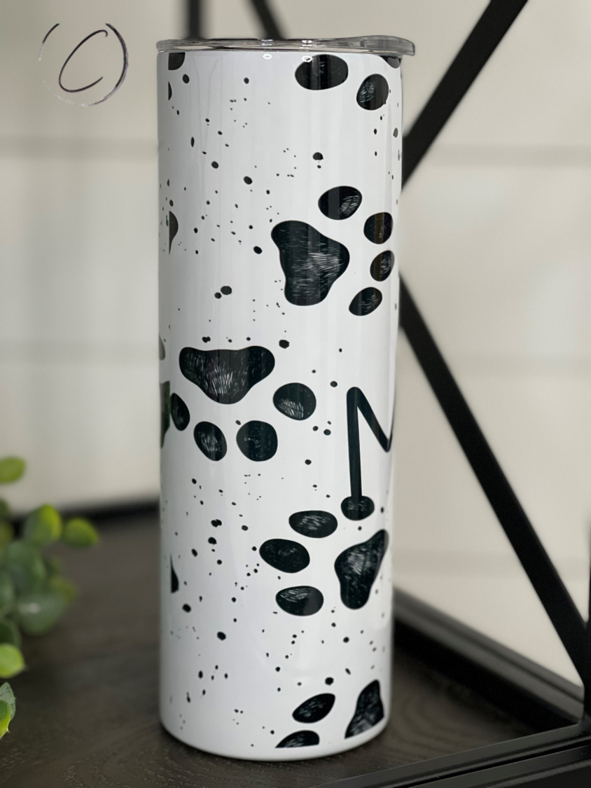Paw Print Dog Mom 20oz Skinny Tumbler by Amethyst Lily