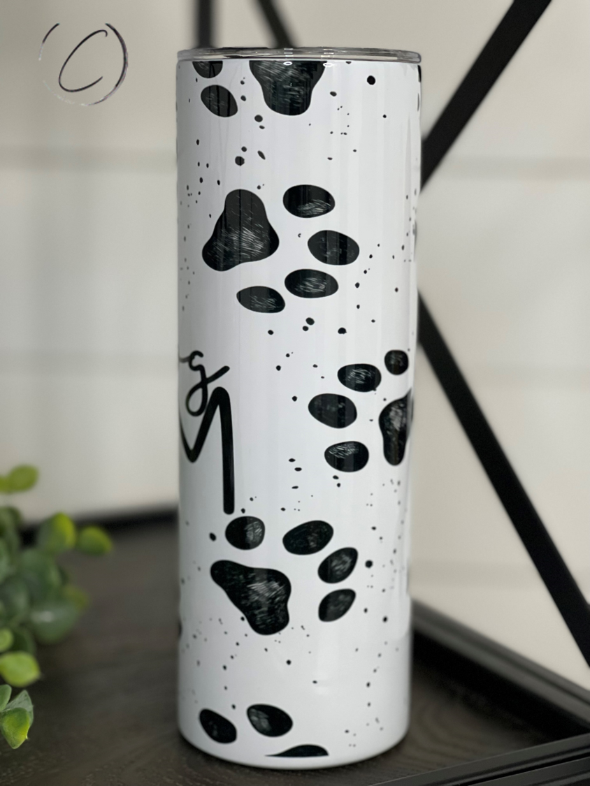 Paw Print Dog Mom 20oz Skinny Tumbler by Amethyst Lily