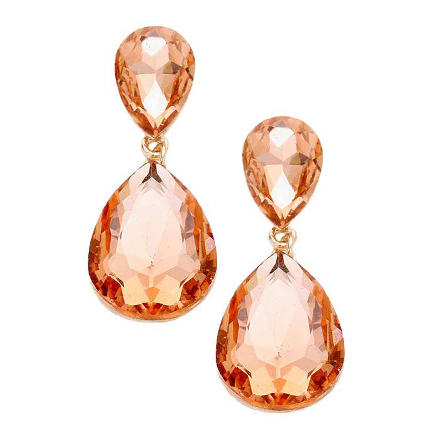 Women's Glass Crystal Teardrop Evening Dangle Earrings by Madeline Love