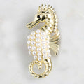 Seahorse and Pearls Gold Brooch by Jewelry Made by Me