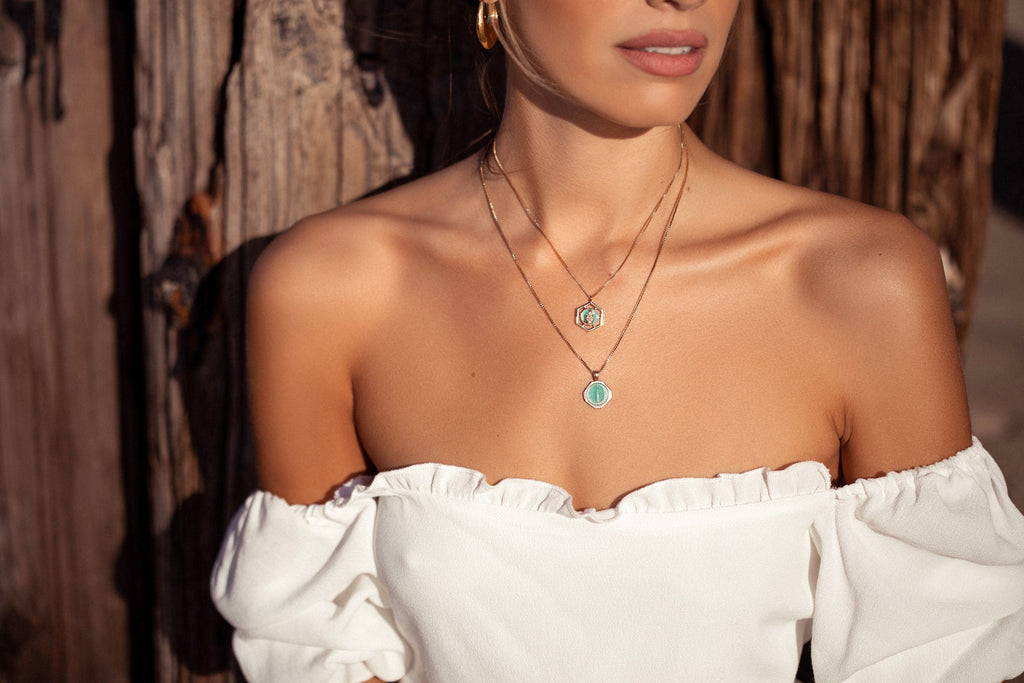 Sofia Pendant Necklace in Seafoam by Joy Dravecky