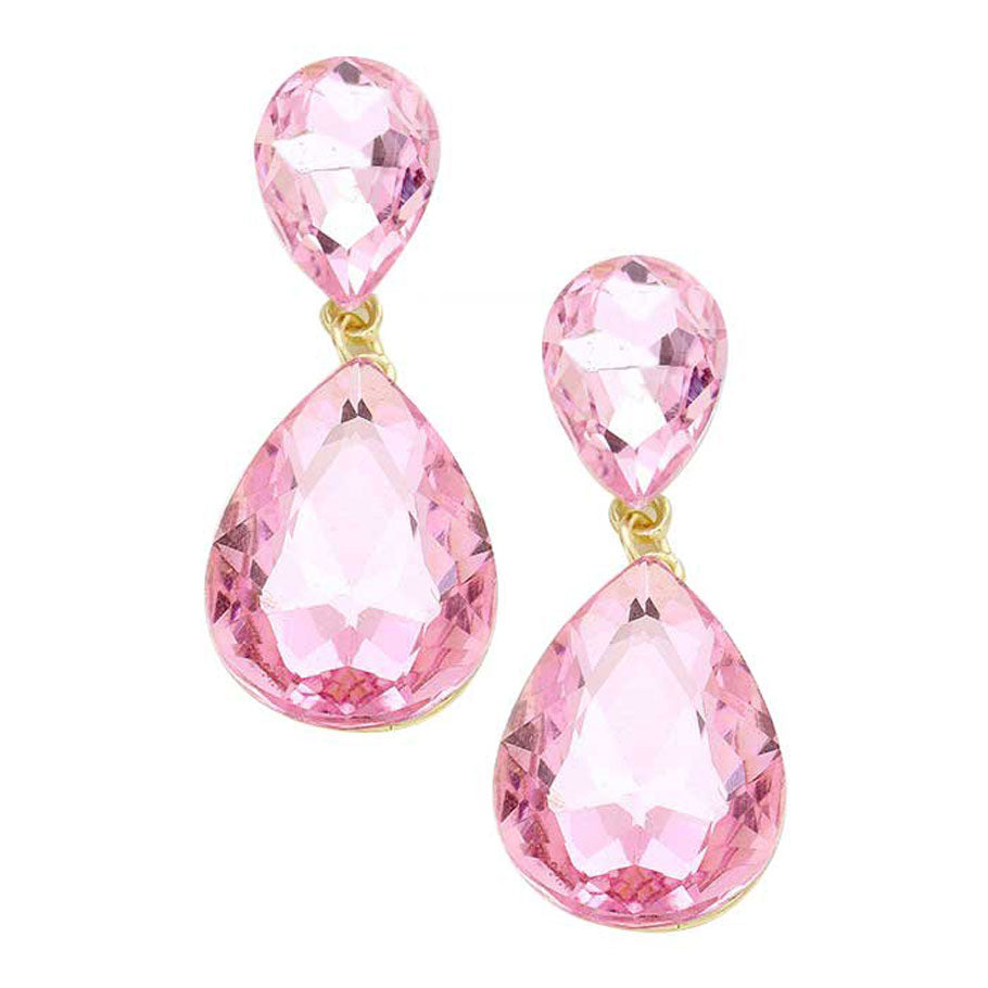 Women's Glass Crystal Teardrop Evening Dangle Earrings by Madeline Love