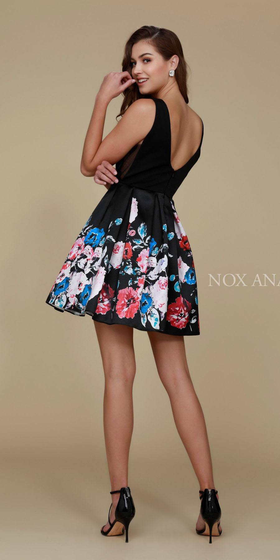 CLEARANCE - Nox Anabel Q606 Floral Print Design Dress (Size XL) by DiscountDressShop