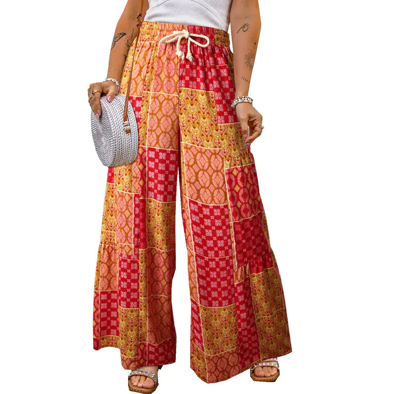 Women's Color block Paisley Wide Leg Pants by Trendy Attic Store01