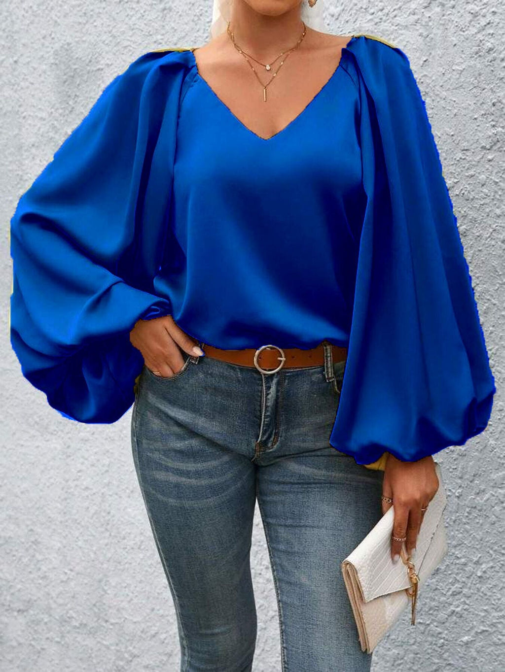 Lantern Sleeve Blouse by Miss Sparkling