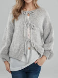 V-neck front tie Cardigan by Miss Sparkling