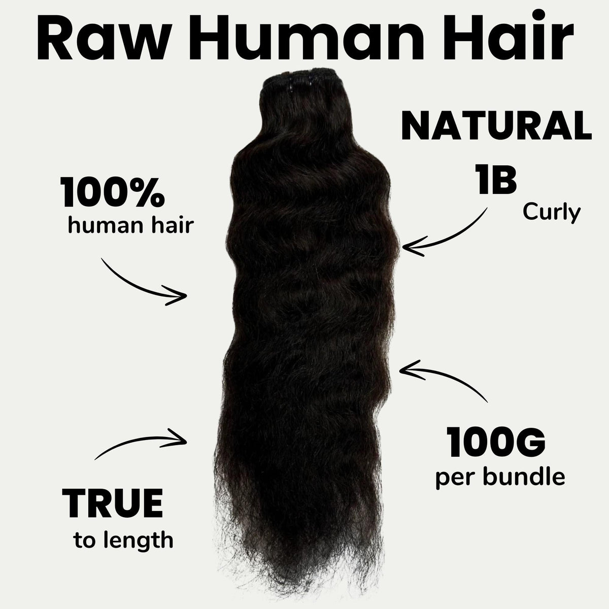 Raw Indian Curly 100% Human Hair Bundles by Private Label