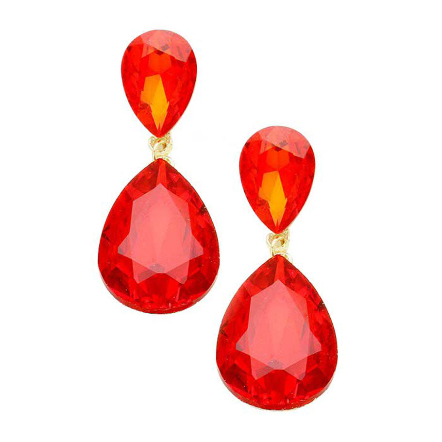 Women's Glass Crystal Teardrop Evening Dangle Earrings by Madeline Love