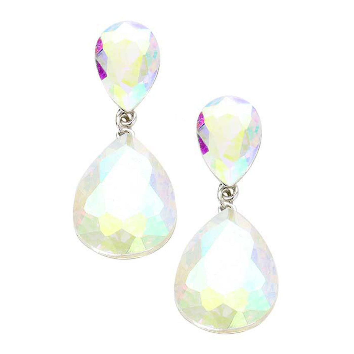 Women's Glass Crystal Teardrop Evening Dangle Earrings by Madeline Love