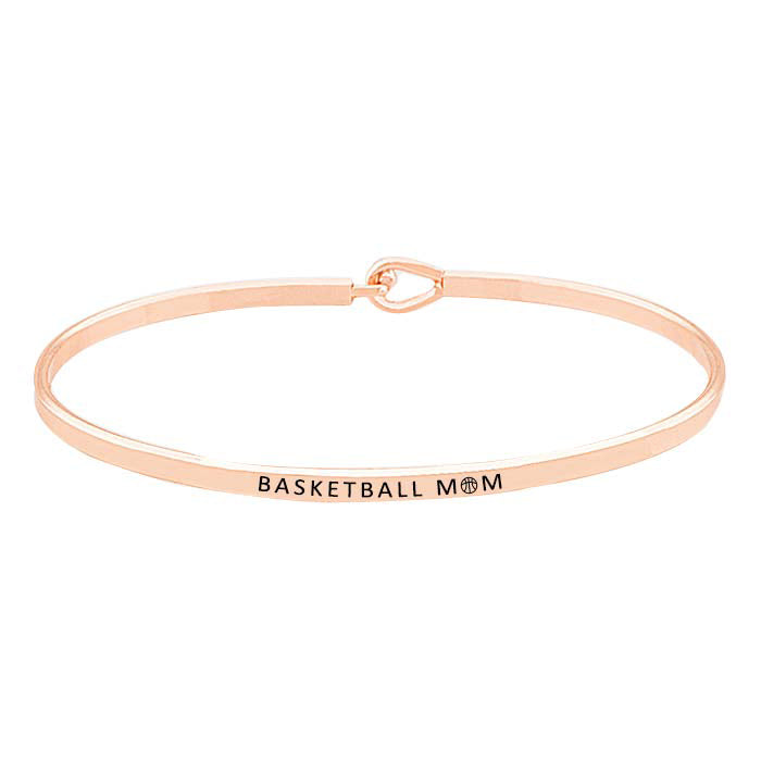 Basketball Mom Brass Thin Metal Hook Bracelet by Madeline Love