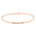 Basketball Mom Brass Thin Metal Hook Bracelet by Madeline Love