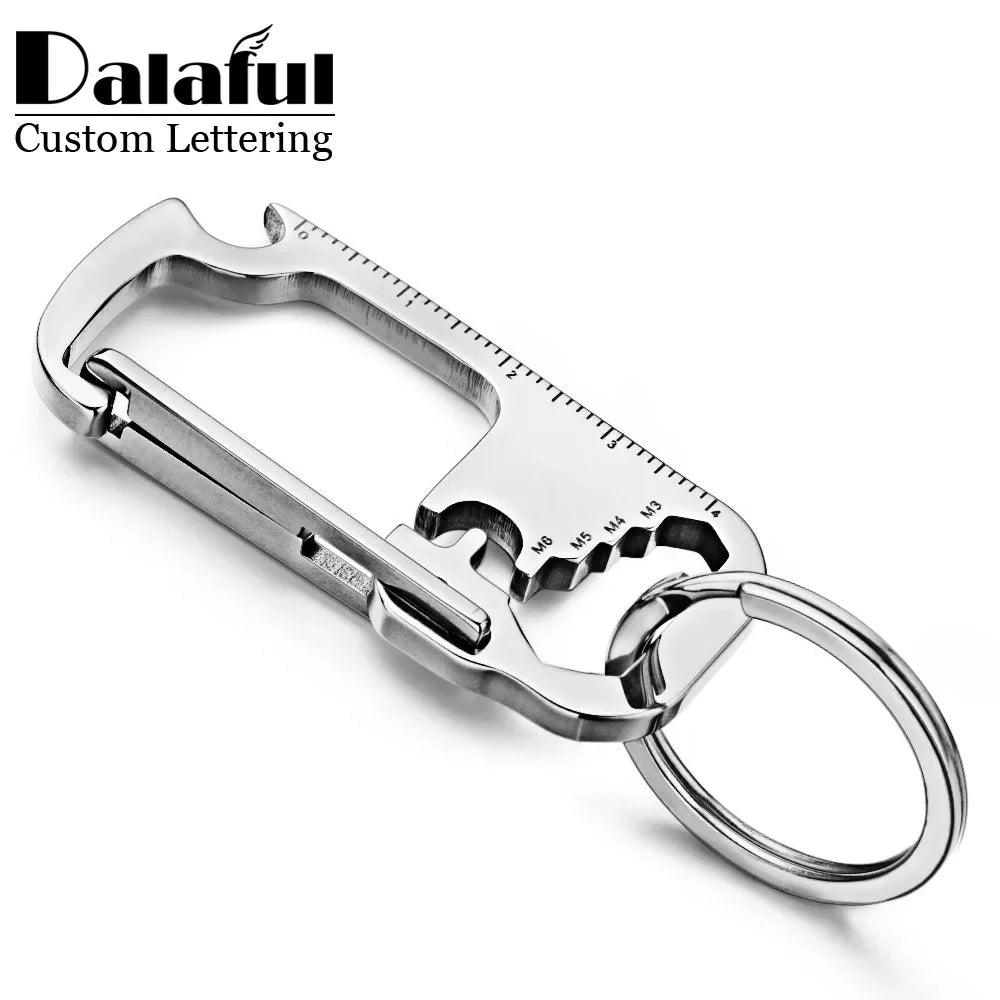 Stainless Steel Personalized Keychains Multifunctional Custom Lettering Keyrings Wrench Tool Bottle Opener Key Chain Ring K421 by FLIPSTYLEZLLC
