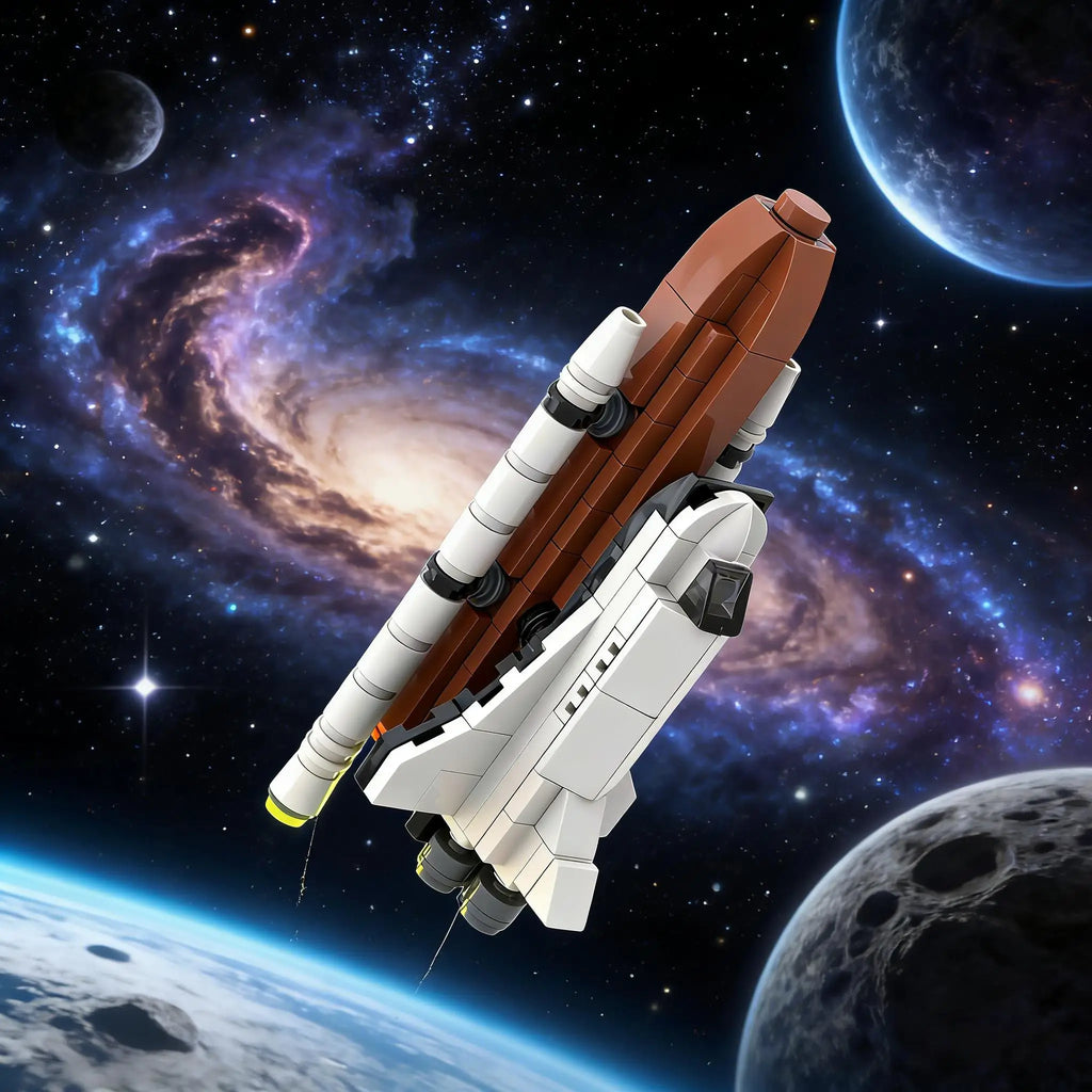 Moc Space Shuttle Model Building Blocks DIY Tech Custom Puzzle Space Shuttles Rocket Aircraft Rocket Propelled Plane Gifts by FLIPSTYLEZLLC