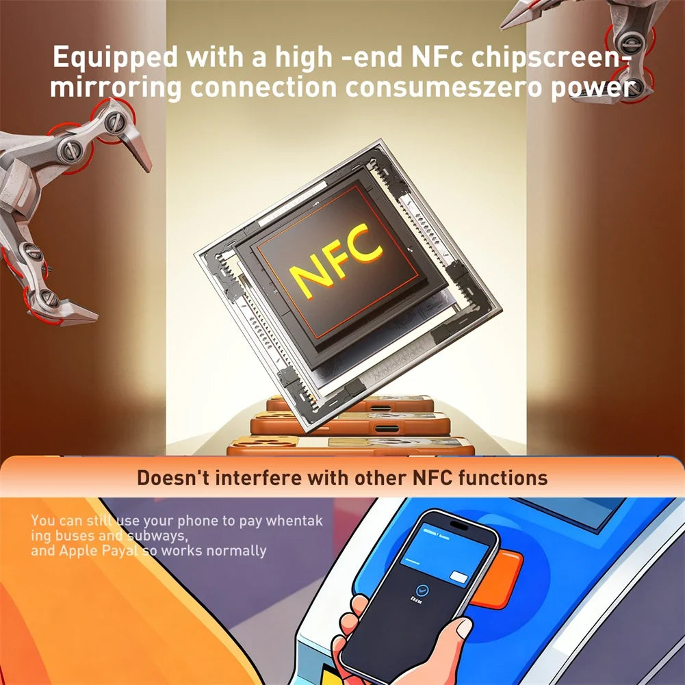 NFC Function AI Phone Cases For iPhone 17 Pro Max ink Screen DIY Luxury E ink Screen Display Customized Phone Case by FLIPSTYLEZLLC