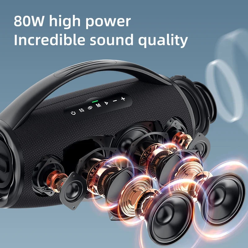 US-S97 80W High Power Portable Bluetooth Speaker RGB colorful Light Waterproof Wireless Subwoofer 360 Stereo Surround TWS FM by FLIPSTYLEZLLC